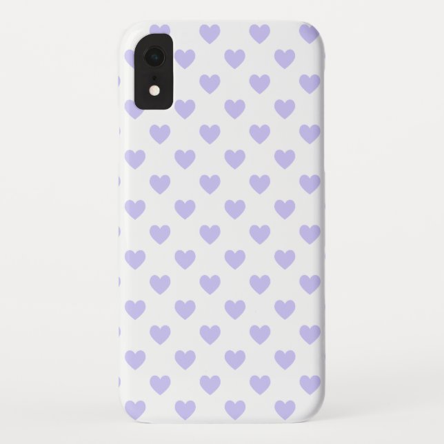 Purple Polka Dot Hearts Case-Mate iPhone Case (Back)