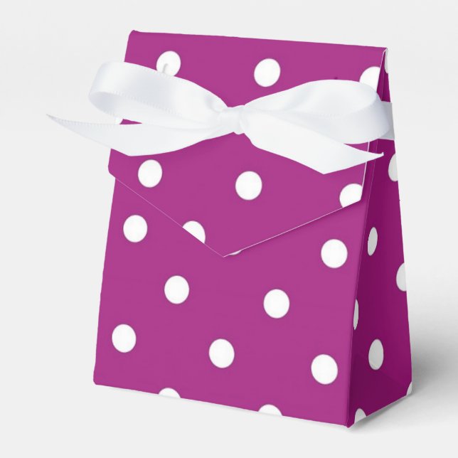 Purple Polka Dot Party Favor Box (Front Side)