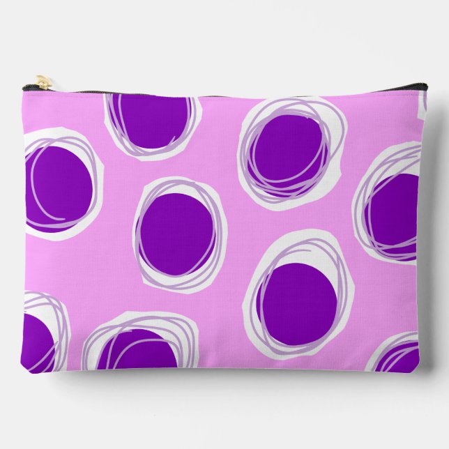 Purple polka dot pattern  accessory pouch (Front)
