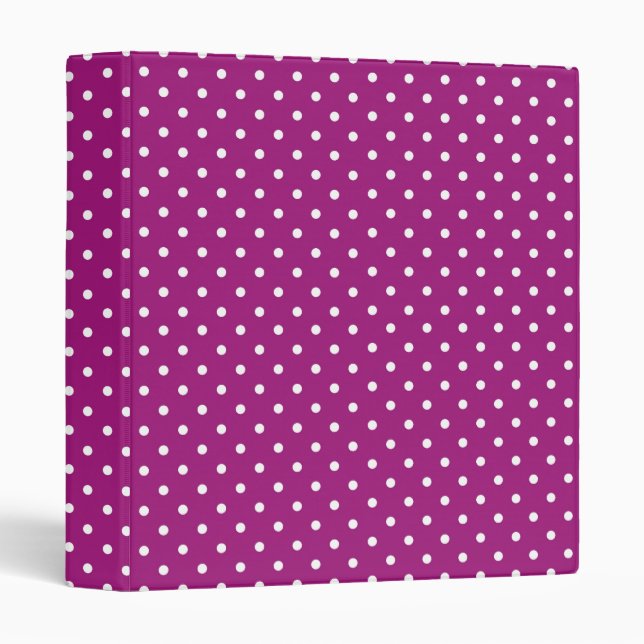 Purple Polka Dot Pattern Binder (Front/Spine)