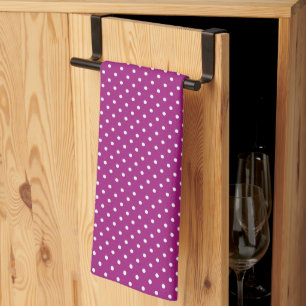 Purple Polka Dot Pattern Kitchen Towel