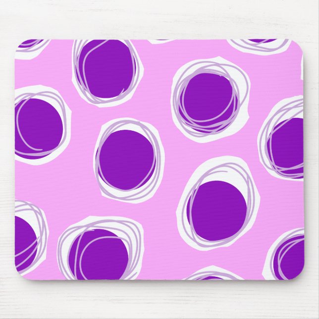Purple polka dot pattern  mouse pad (Front)