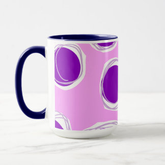 Purple polka dot pattern mug