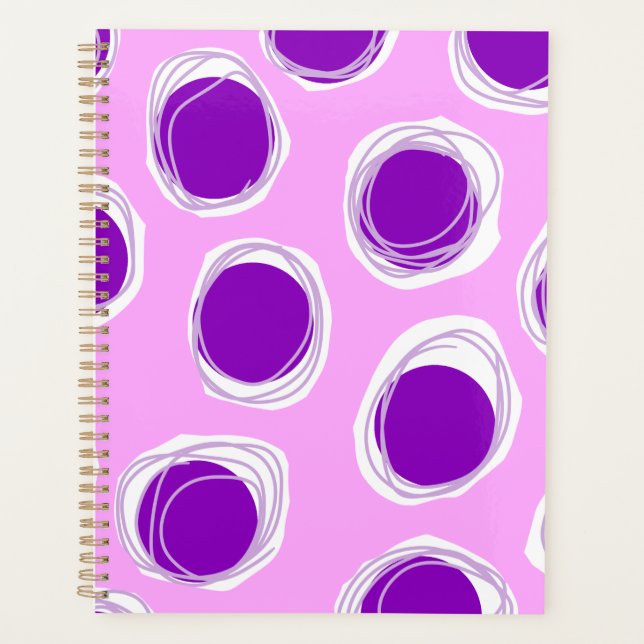 Purple polka dot pattern  planner (Front)