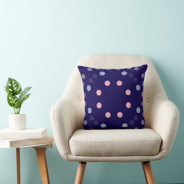 Purple Polka Dot Pillow (Chair)