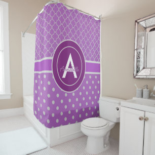 Purple Polka Dot Quatrefoil