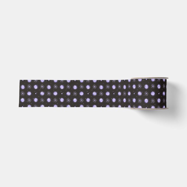Purple Polka Dot Star-like Ribbon Grosgrain Ribbon (Front)
