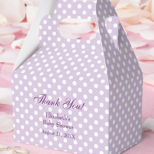 Purple Polka Dots Baby Shower Favour Box