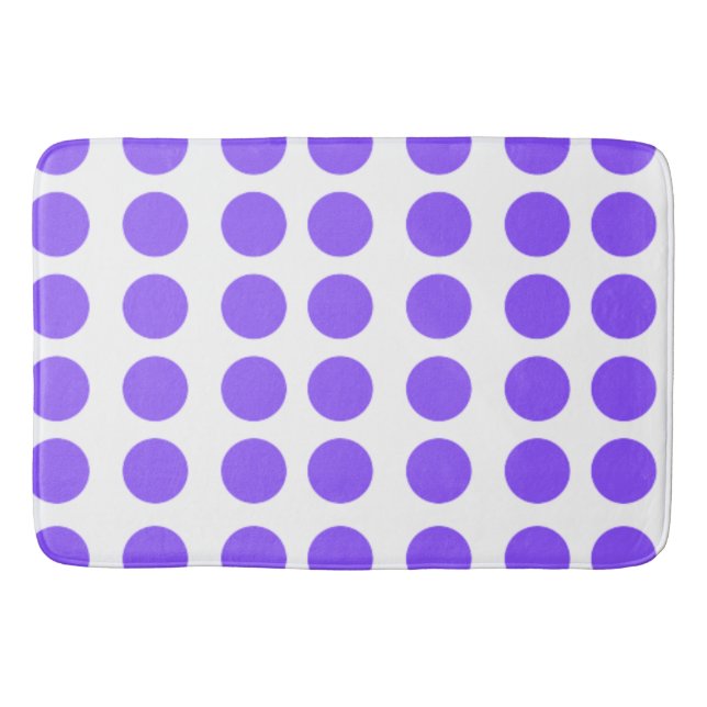 Purple Polka Dots Design Bath Mat (Front)