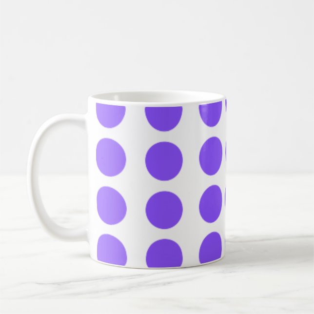 Purple Polka Dots Design Coffee Mug (Left)