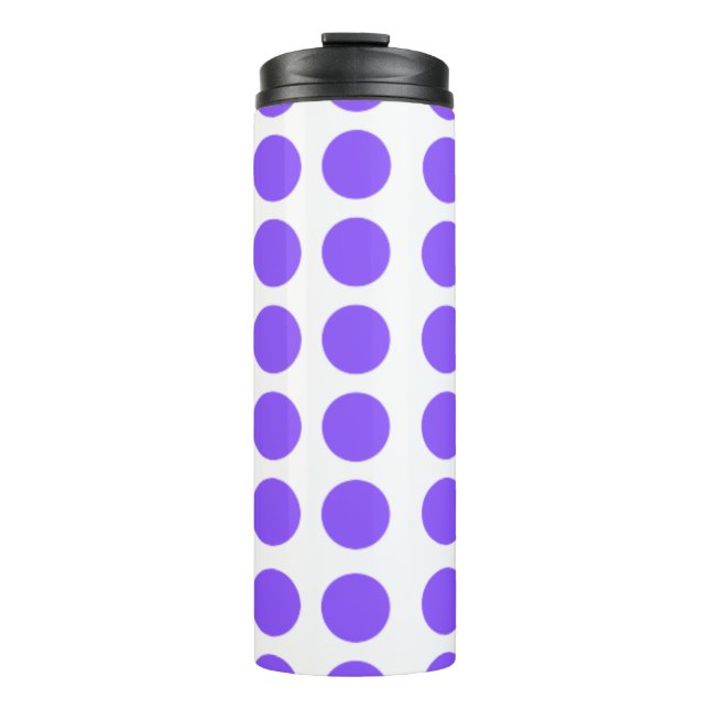 Purple Polka Dots Design Thermal Tumbler (Front)