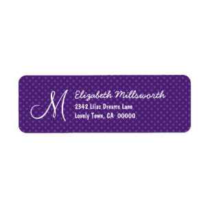 Purple Polka Dots Monogram M or Any Initial A012