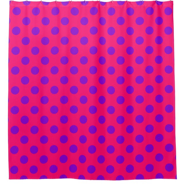Purple polka dots on cerise (Front)