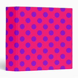 Purple polka dots on cerise binder