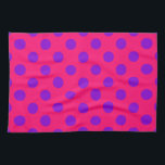 Purple polka dots on cerise kitchen towel<br><div class="desc">Purple polka dots on cerise</div>