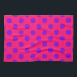 Purple polka dots on cerise kitchen towel<br><div class="desc">Purple polka dots on cerise</div>