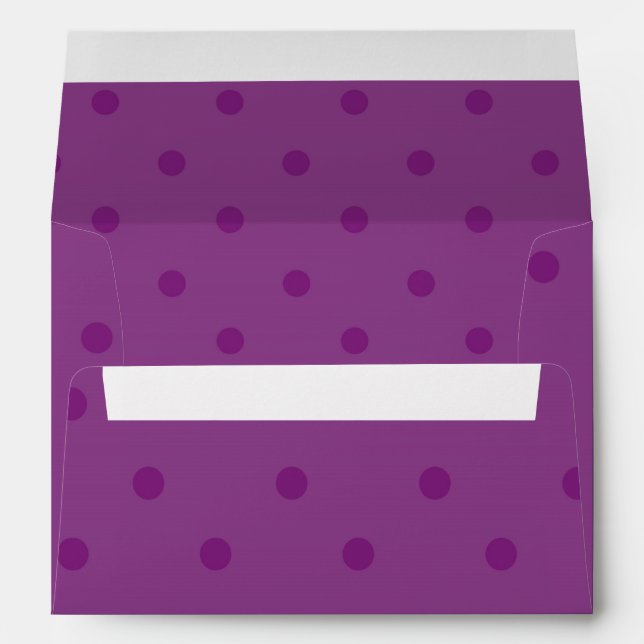 Purple Polka Dots Party Cute Invitation Envelope (Back (Bottom))