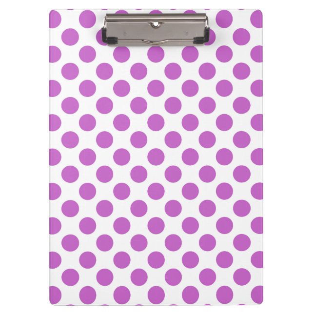 Purple polka dots pattern clipboard (Front)