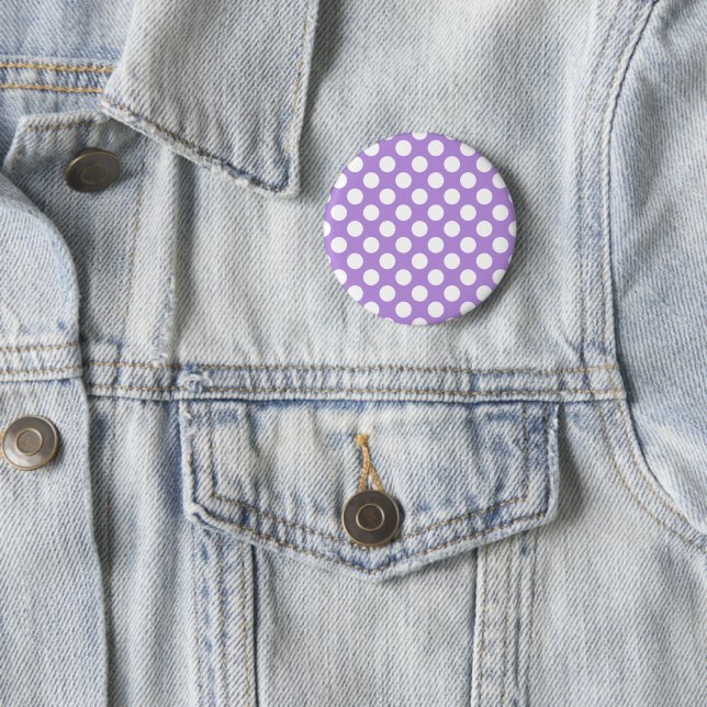 Purple Polka Dots, Polka Dot Pattern, Dots, Dotted 2 Inch Round Button (In Situ)