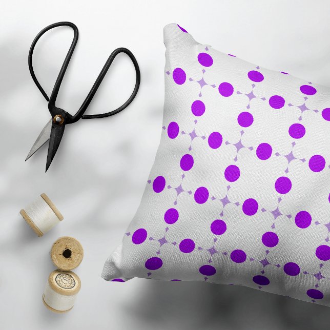 Purple Polka Dots, Polka Dot Pattern, Dots, Dotted Accent Pillow (Creator Uploaded)