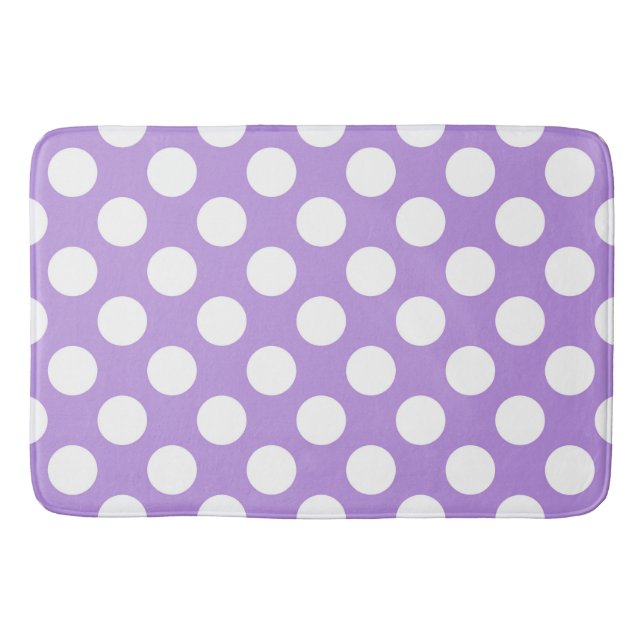Purple Polka Dots, Polka Dot Pattern, Dots, Dotted Bath Mat (Front)