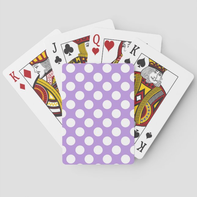 Purple Polka Dots, Polka Dot Pattern, Dots, Dotted Playing Cards (Back)