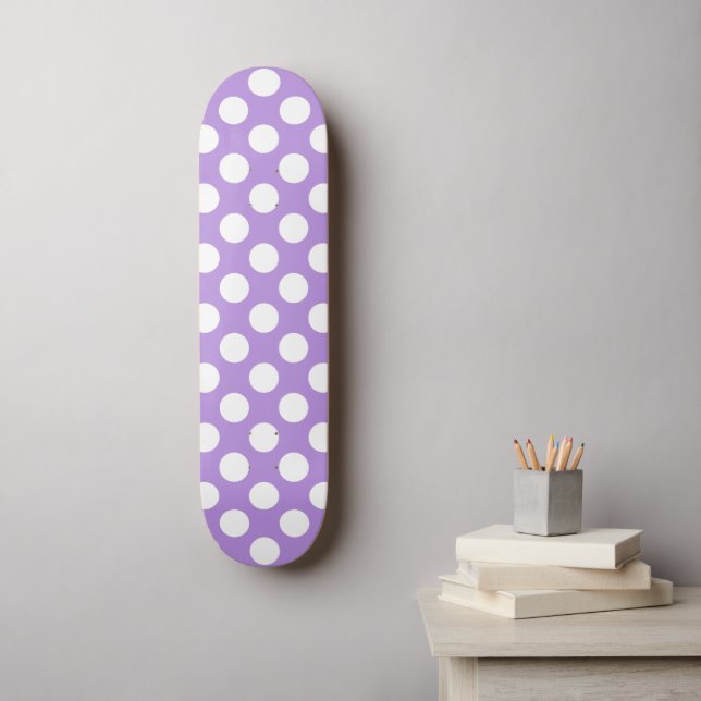 Purple Polka Dots, Polka Dot Pattern, Dots, Dotted Skateboard (Wall Art)