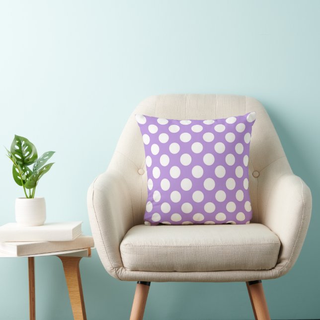 Purple Polka Dots, Polka Dot Pattern, Dots, Dotted Throw Pillow (Chair)