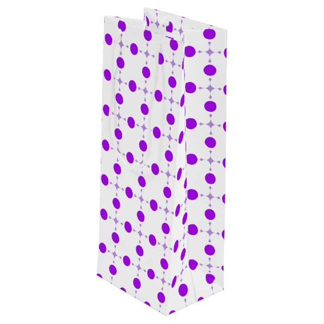 Purple Polka Dots, Polka Dot Pattern, Dots, Dotted Wine Gift Bag (Back Angled)