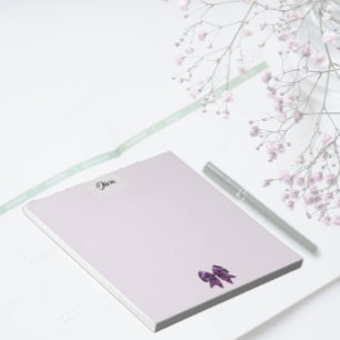 Purple Polka Dots Ribbon Notepad