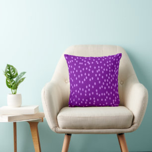 Purple Polka Dots Throw Pillow