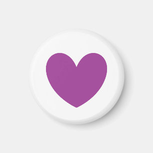 Purple polka hearts on white magnet