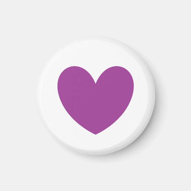 Purple polka hearts on white magnet (Front)