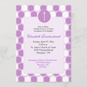 Purple Polkadot Baptême / Invitation Christening