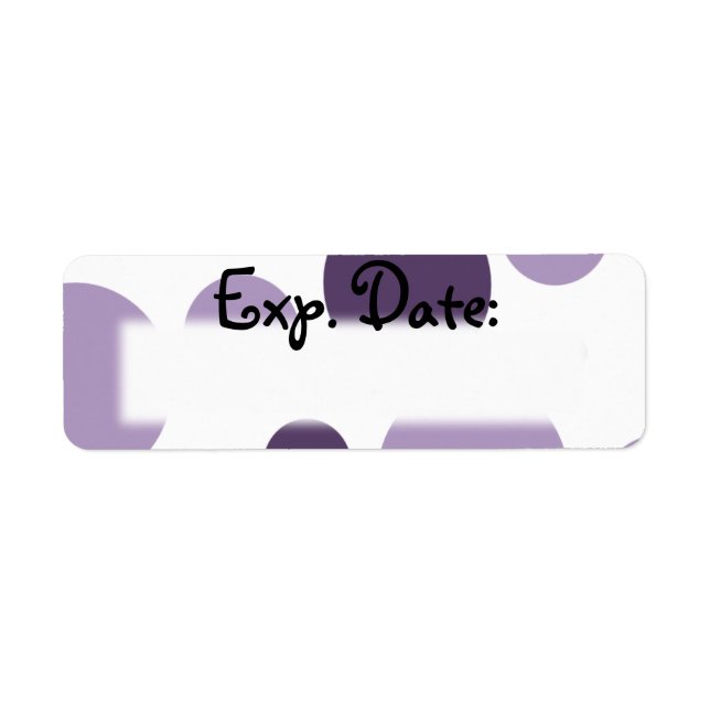 Purple Polkadots Expiration Date Labels (Front)