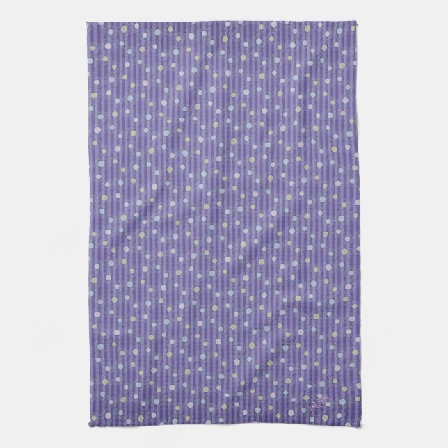Purple Polkadots Kitchen Towel (Vertical)