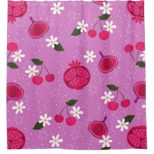 purple pomegranate fruit cherry floral daisy