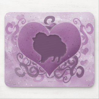 Purple Pomeranian Valentine Mouse Pad