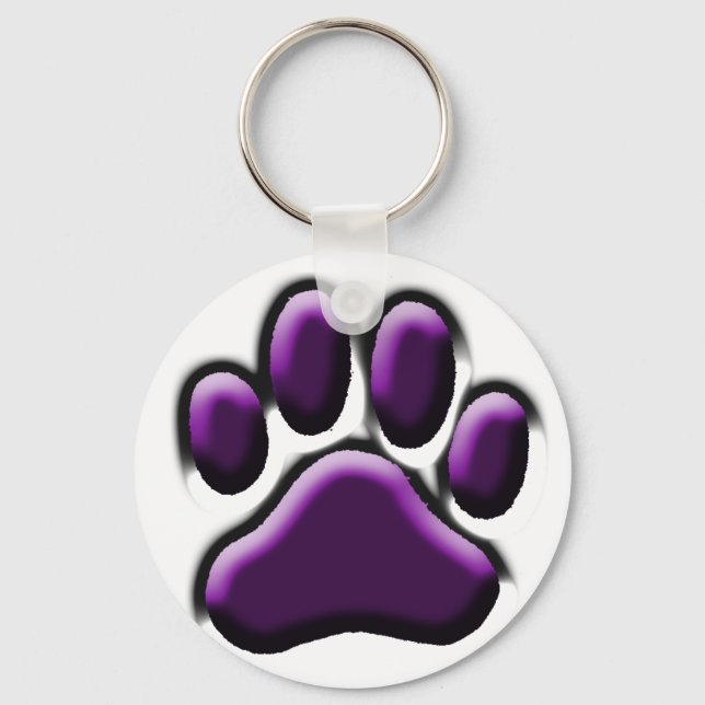 Purple Pooch Print Keychain (Front)