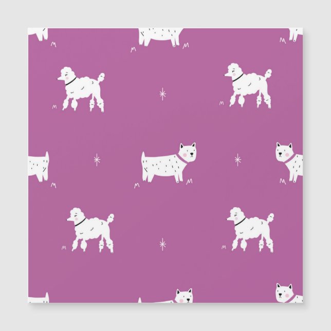 Purple Poodle: Monochrome Retro Pattern (Front)