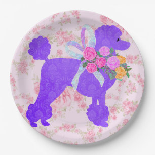 Purple Poodle Party Supplies Paper Plate