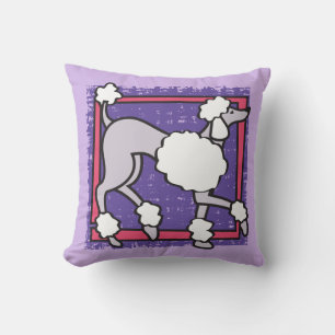 PURPLE POODLE Throw Pillow