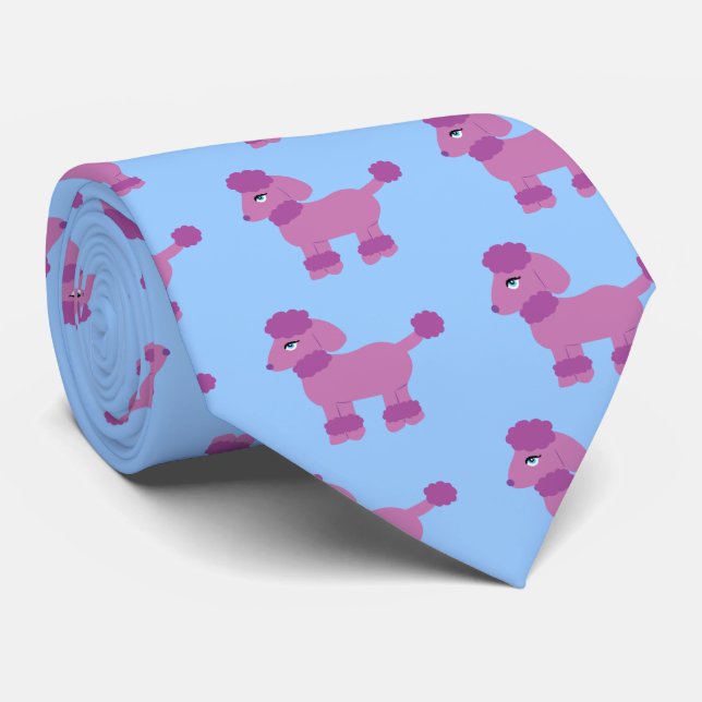 Purple Poodle Tie (Rolled)