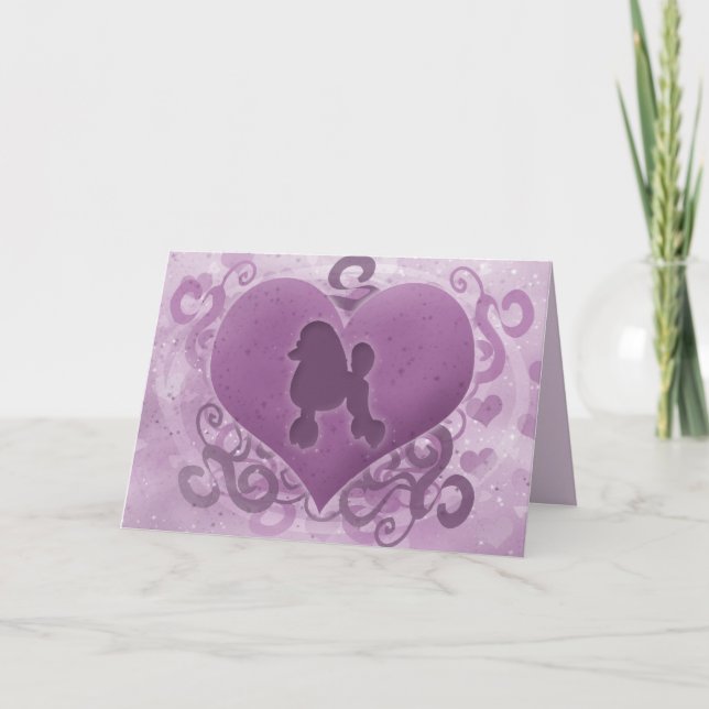 Purple Poodle Valentine's Day Card (Front)