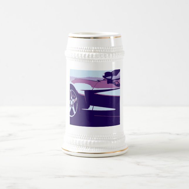 Purple Pop Art Corvette Beer Stein (Center)