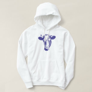 Purple Pop Art Cow Graphic Hoodie