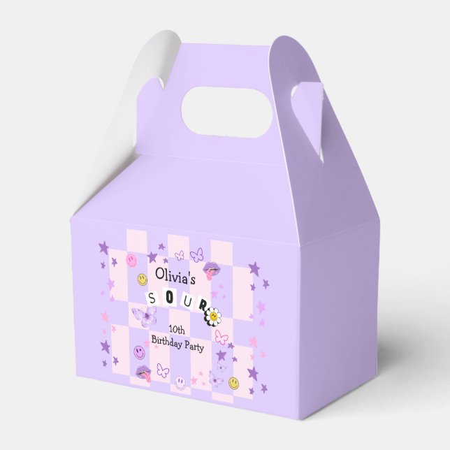 Purple Pop Music Tween Teen Birthday Invitation Favor Box (Front Side)