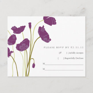 Purple Poppies RSVP Card