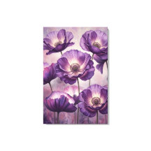 purple poppy flower wall Art