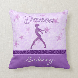 Purple Posing Dancer with a Cheetah Print Stripe Throw Pillow